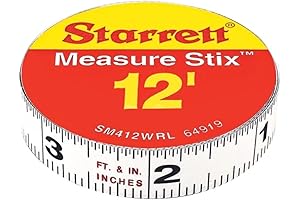 12' Easy-to-Mount Adhesive Tape Measuring Stix from Starrett
