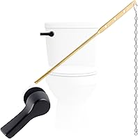 Vista 9 de Hygie Rinse Manija de Inodoro de Metal con Palanca de Descarga de Reemplazo, Manija Universal de Inodoro de Montaje Frontal con Cadenas de Aleta