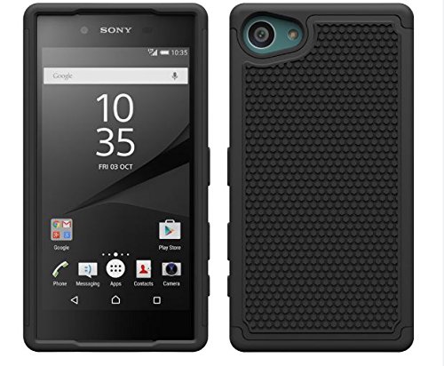 32ndShock proof dual defender case cover for Sony Xperia Z5 Compact, including screen protector, cleaning cloth and touch stylus - Black