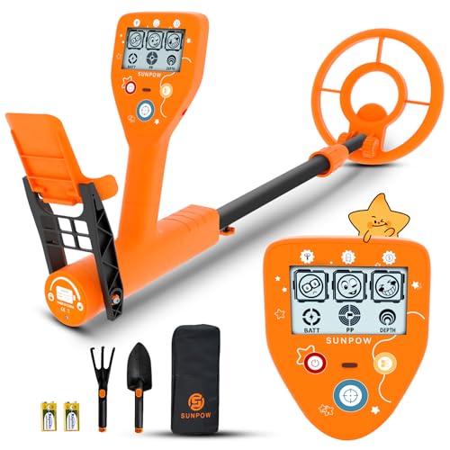 SUNPOW Metal Detector for Adults & Kids, Kids Metal Detector kit Waterproof for Gold Detecting, Stable Anti-Interference, Higher Accuracy, Bigger LCD Display, 4 Modes, 8" Search Coil, MD13 B