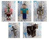 Minecraft Christmas Ornaments Featuring 5 Minecraft Ornaments with Steve, Cow, Skeleton, Pigman and Sword, Ornaments Average 2 1/4 to 2 3/4 Inches Tall, Great for a Mini Christmas Tree