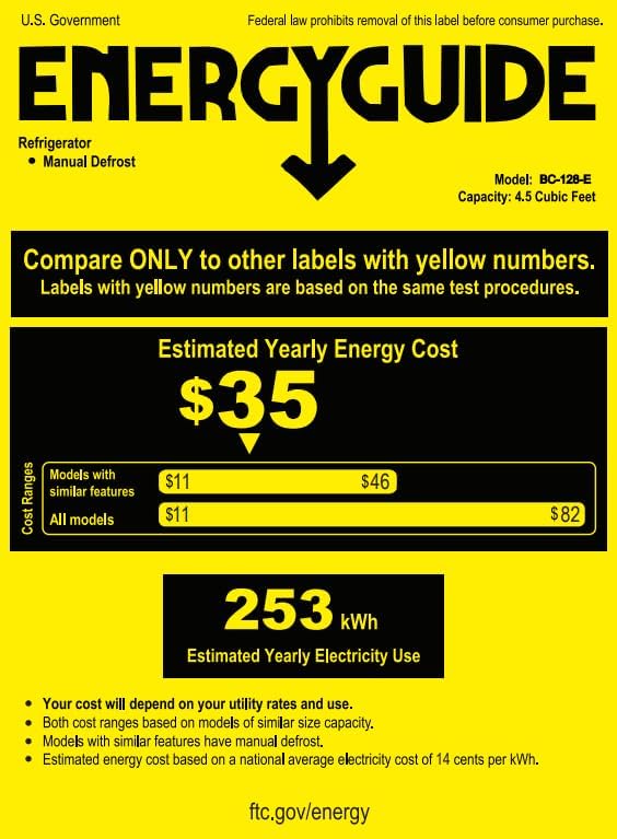 Miniatura 8 de Mini refrigerador de 4.5 pies cúbicos con congelador, refrigerador pequeño con puerta individual, termostato ajustable de bajo ruido, refrigerador