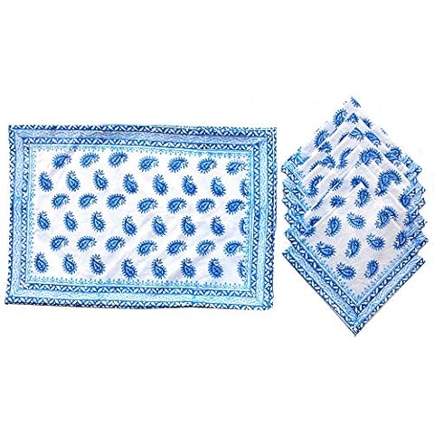 Juego de 6 alfombrillas y servilletas de algodón de Rastogi Handicrafts Cover