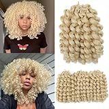 Ainroad Wand Curl Crochet Hair Jamaican Bounce Crochet Brais Hair Short Braiding Hair 8 Inch Curly Crochet Braids Hair Extension Jamaican Twist Crochet Hair 20 Roots/Pack (3 PCS,#613)
