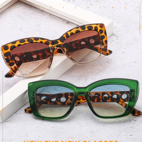 Lunettes de soleil œil de chat vintage en acétate noir brillant - 6