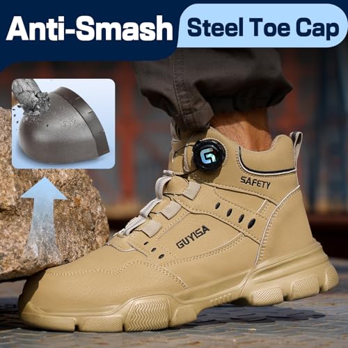 Image of GUSAYEX Steel Toe Boots for Men Lightweight Work Utility Safety Boots