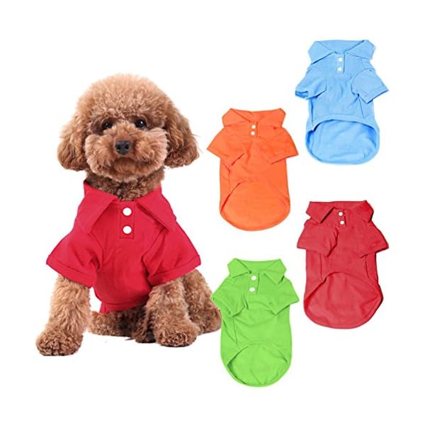 Kingmas 4 pack dog shirts pet puppy t-shirt clothes outfit apparel coats tops