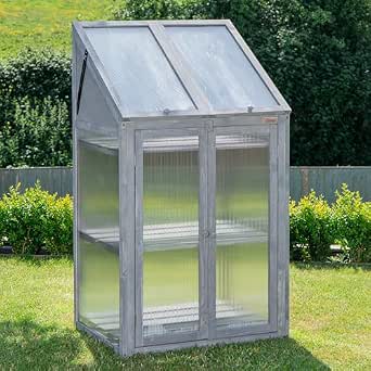 Samuel Alexander Wooden Mini Greenhouse Cold Frame - Small Greenhouse H120 x W69 x D49cm (Large Review UK