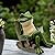 Tirifer Solar Frog Garden Statue, Outdoor Decor Figurine with Solar Light Fairy Garden Accessories Frog Decor for Patio, Balcony, Porch, Yard, Lawn Bedroom