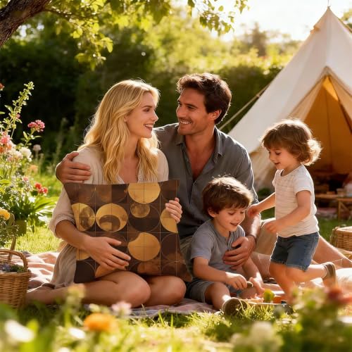 Taie d'oreiller extérieure imperméable 40x40 géométrique rétro P-3112 - 8