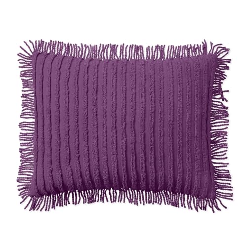 Image of BrylaneHome Chenille 100% Cotton Sham - King, Eggplant
