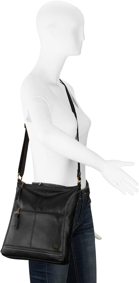 The Sak Iris Crossbody Bag in Leather Black