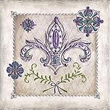macrostie art center Papier Größe: 12 x 12 Buyartforless Royal Crown I von Kate McRostie 12 x 12 Kunstdruck Poster Violett Fleur de Lis Graphic Muster