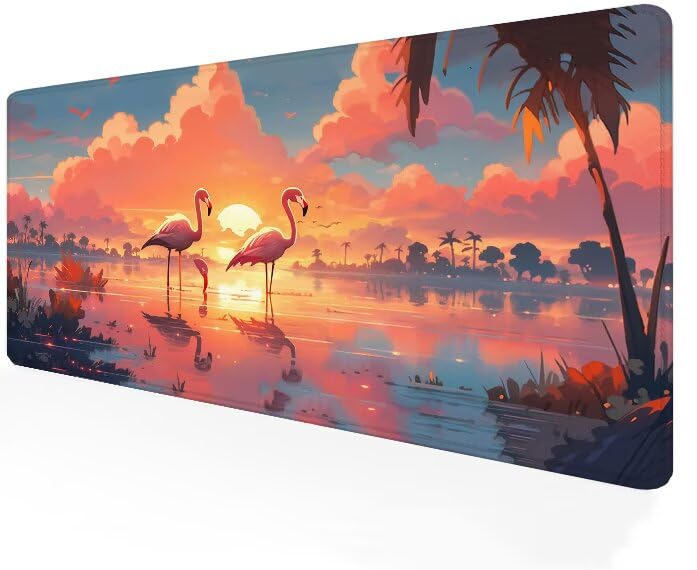 Tapis de souris rose motif animal idéal pour aménager un grand bureau d'ordinateur