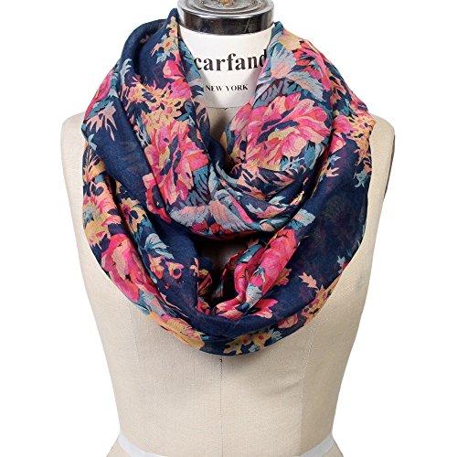 Scarfand's Romantic Rose Prints & Floral Patterns Lightweight Infinity Fashion Scarves Wraps2