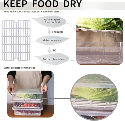 Image of HomeWiz Fridge Storage Containers 2000ml x6 | Air Tight Storage Container Set | Fridge Organiser Storage Boxes |Food Grade BPA-Free Plastic Containers |Stackable, Transparent, for Fruits & Vegetables