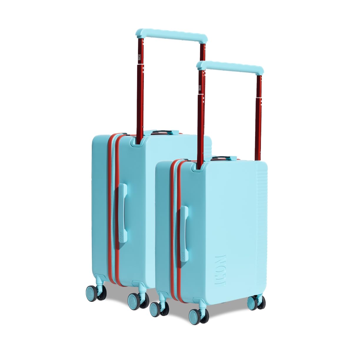 ICON - Signature Polycarbonate (PC) Hard-Sided Cabin & Check in Suitcase | Ultra Lightweight & Durable | 8 Spinner Wheels | TSA Lock | Organized Interior | Set of 2 | Turqouise Blue