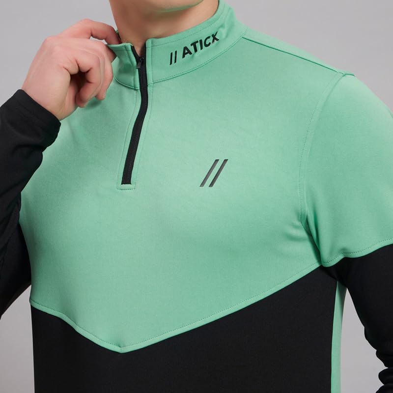 Image of ATICX Polyester Full Sleeve Compression High Turtle Neck Sports Jersey T Shirt for Men - Quick Dry Fit Gym Workout Top for Running, Swimming, Training, Cycling, Football, Badminton