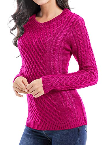Image of v28 Women Crew Neck Knit Stretchable Elasticity Long Sleeve Sweater Jumper Pullover