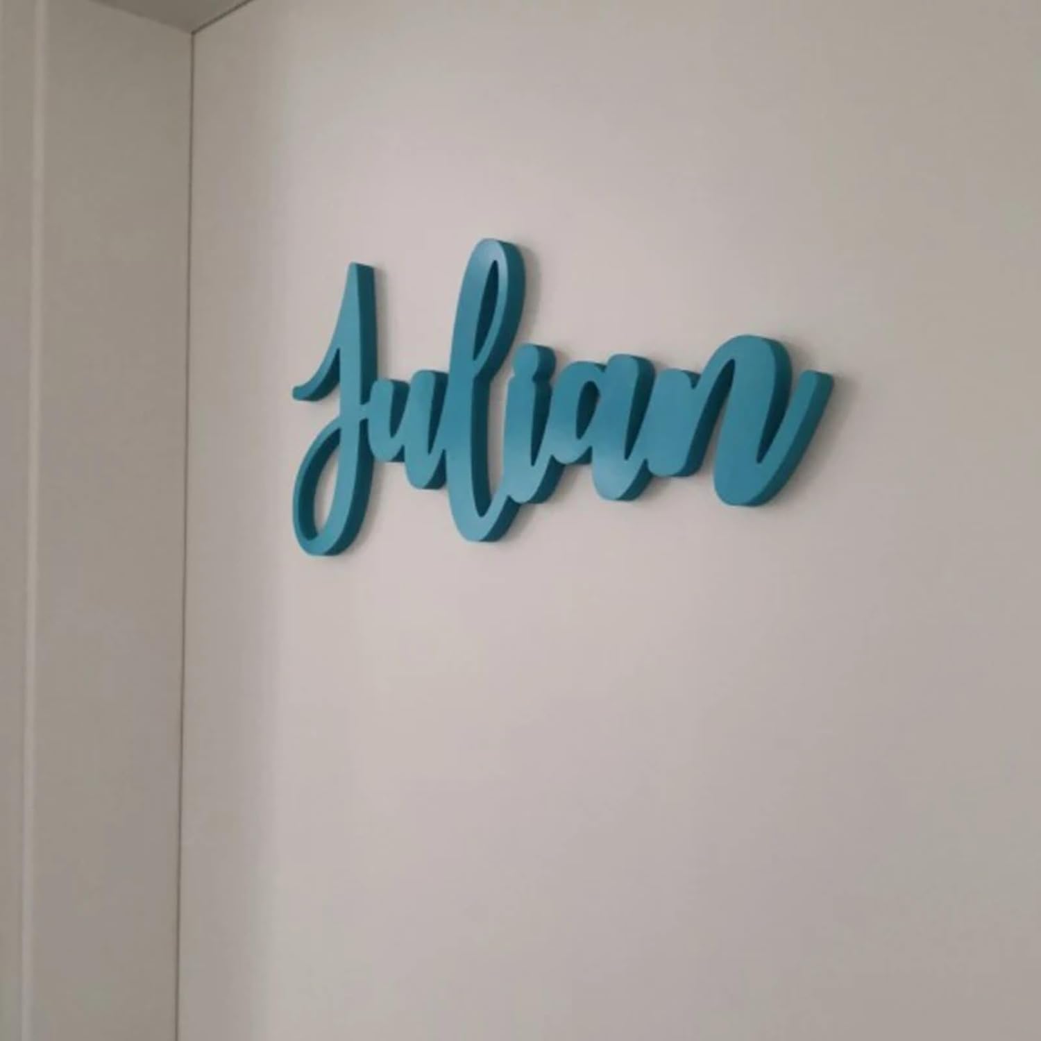 mxn Wooden Name Sign Personalized Nursery Decor Wall Decor Baby Name Sign for Nursery Custom Gifts (50x25X0.5cm, Blue)