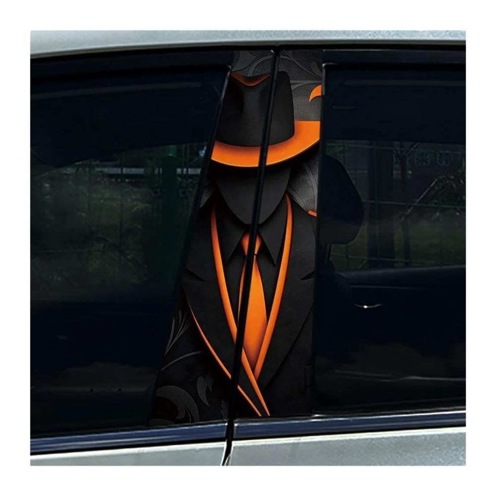 Body Parts 1Set Skeleton Skulls Gentleman Car Center Pillar Sticker B Pillar Protective Film Decoration(B)