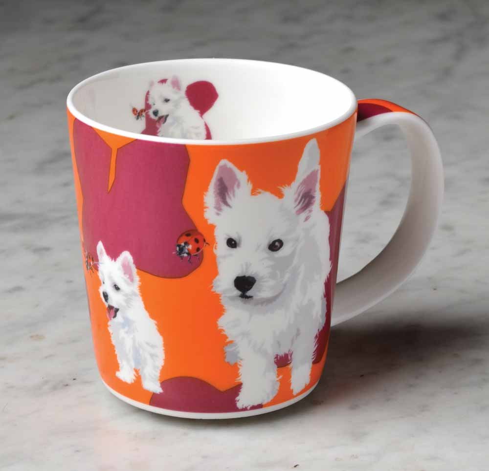 Leslie Gerry Multi Bone China Mug Westie