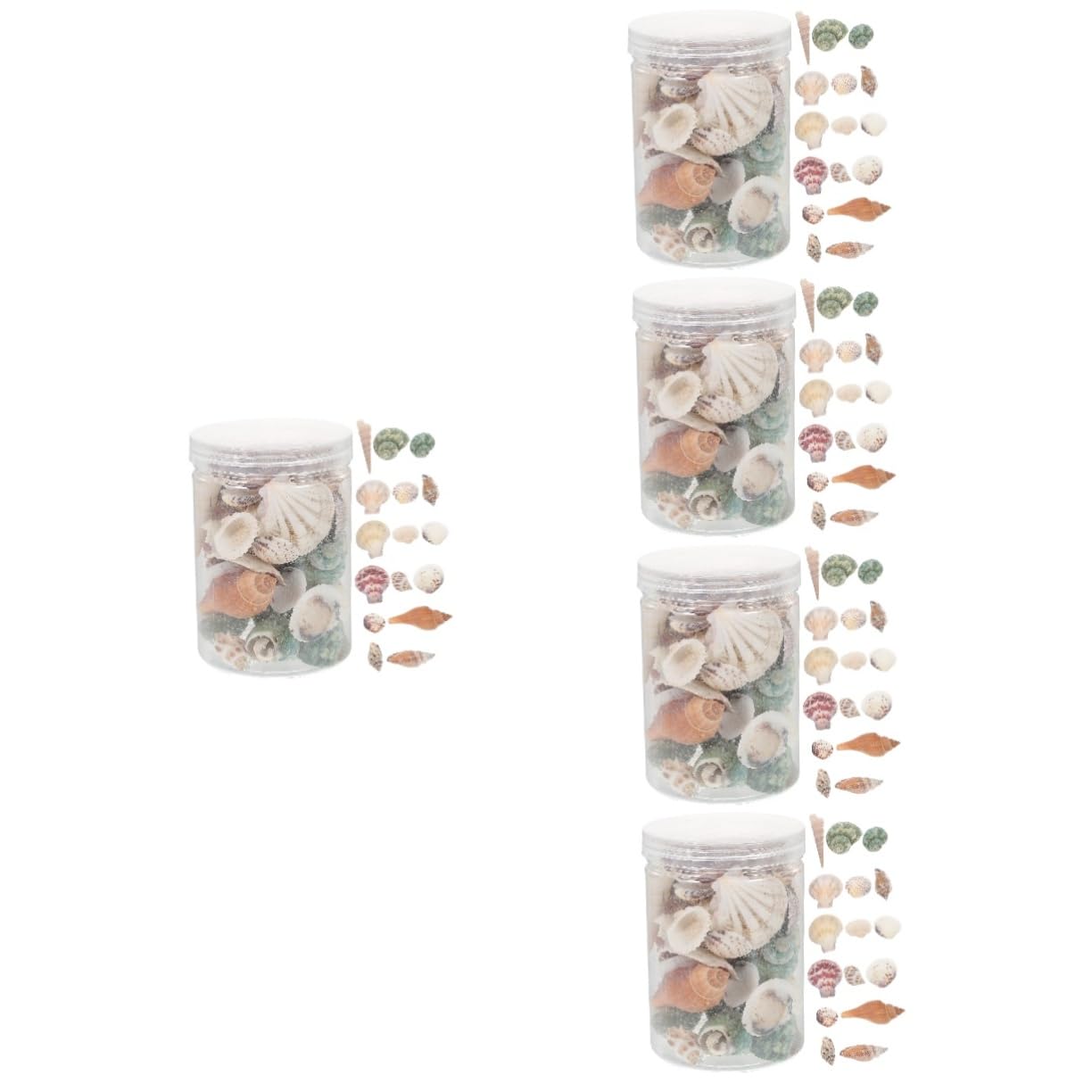 Yardwe 5 Boxes DIY Accessories Fish Tank Adornment Desktop Shell Ornament Set