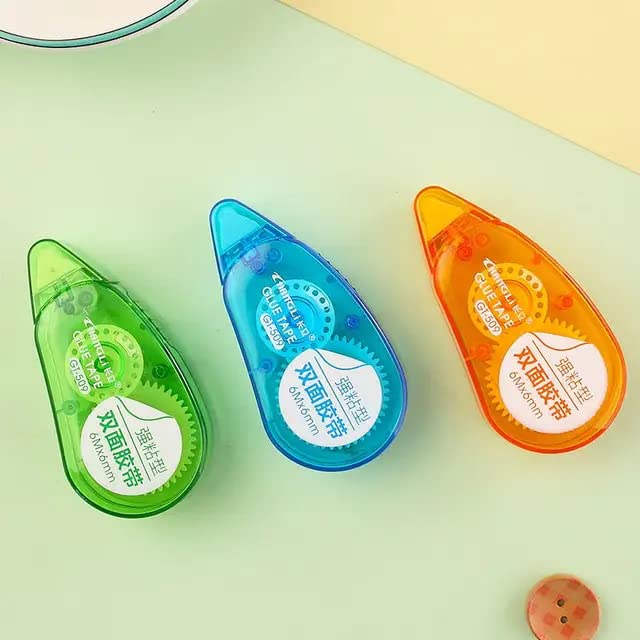 LUMINI New & Bigger Double Sided Adhesive Roller Portable Easy to Use Scrapbook Runner Tape Roller For Office School Supplies - Random Color (Pack of 2)