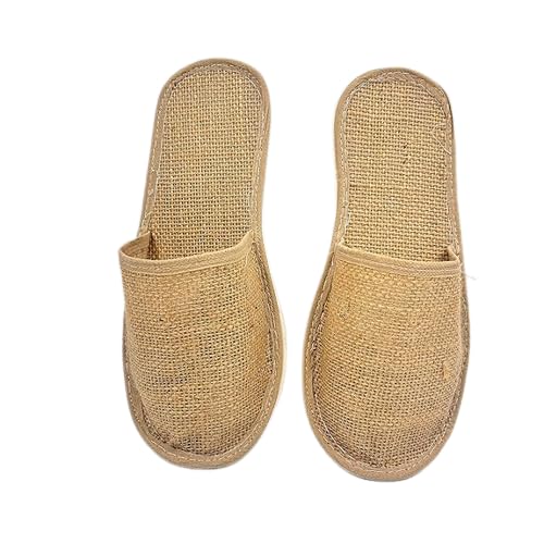 DiktmarkFree-Size Jute Slipper Soft Style Non-Woven Slippers Footwear for Home Hotel Travell and Spa Saloon Closed-Toe