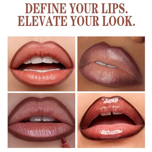 12 Colors Matte Velvet Lip Liner Set, Sculpting Smooth Creamy Texture, Nude... - Image 3