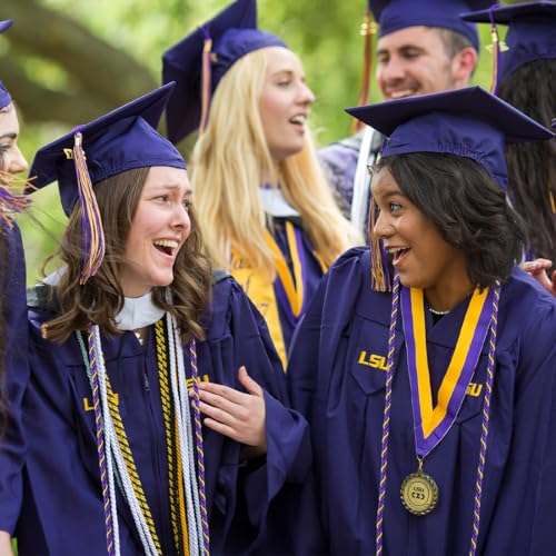 Image of Graduation Honor Cord Purple and Gold Yarn Honor Cord with Tassel 67 inch Long for Graduation Ceremony