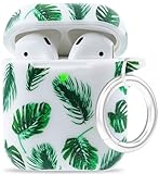 Picture of Airpod Case Fadeless Print LitoDream Airpods Case Cover for Apple AirPods 2&1 Cute Airpod Case for Girls Silicone Protective Skin with Keychain (Palm Leaf)