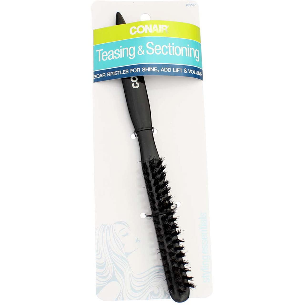 Conair Mixed Boar Bristle Slim Teasing Hair Brush 3 per case. Hair Brushes