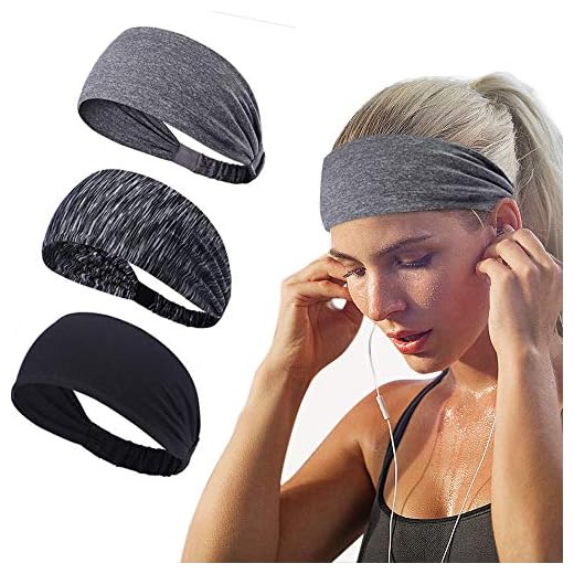 Joyfree Workout Headbands for Women Men Sweatband Yoga Sweat Bands Elastic Wide Headbands for Sports Fitness Exercise Tennis Running Gym Dance Athletic