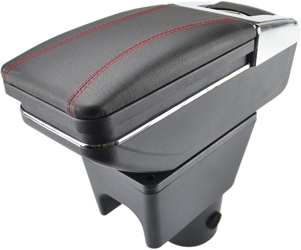 Armrest Compatible for Renault Dacia Duster I 2010-2015 Arm Rest Rotatable Storage Box Decoration Car Styling 2011 2012(Red Thread)
