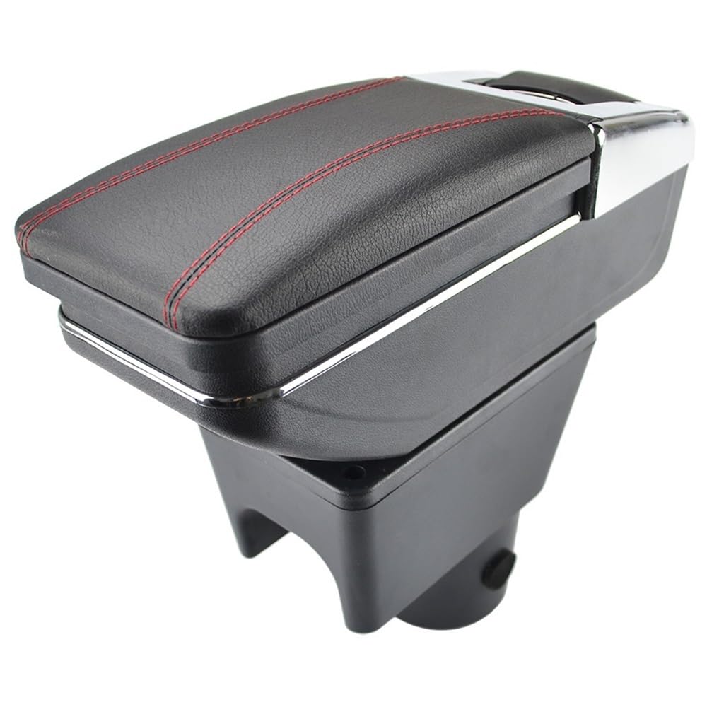 Armrest Compatible for Renault Dacia Duster I 2010-2015 Arm Rest Rotatable Storage Box Decoration Car Styling 2011 2012(Red Thread)