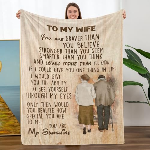 TURMTF Romantic Gifts for Women - Soft Lightweight Wife Blanket for Her, 60''X50''