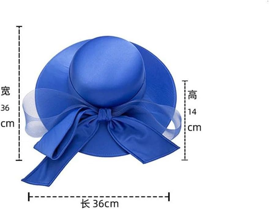 Women's Satin Fedora Hat Wide Brim Wedding Party Church Formal Occasion Headwear