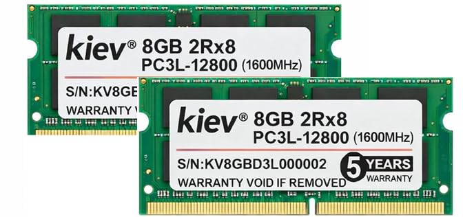 Image of KIEV 16GB (8GB X 2) DDR3L 1600 Mhz| Laptop RAM for Standard & Gaming PC | 2Rx4 | 204 Pin | (5 Years Warranty)