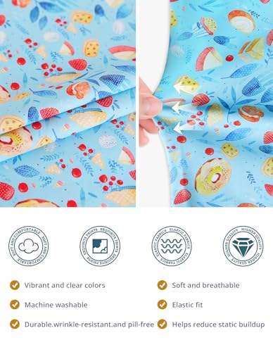 Image of Scrub Caps for Women with Buttons, Classic Surgical Caps | Double-Sided Printed, Adjustable,Long Hours, Sweatbands, Fabric Help Reduce Static Buildup