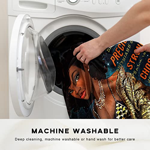 Drawpro Black Girl Throw Blanket African American Queen Blanket Black Women Inspirational Blanket For Girl Warm Soft Fuzzy Flannel Blanket Bed Couch Sofa Chair Office Camping Fluffy Cozy 50"X40" #TOP7