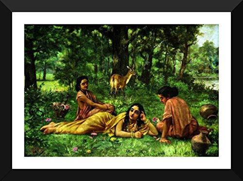 Image of Tallenge - Shakuntala Patralekhan - Raja Ravi Varma Mythology Collection - Large Digital Print - Framed (23 x 30 inches)