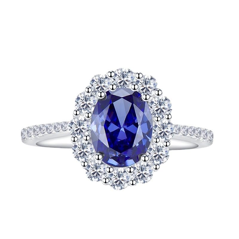 Chic S925 Sterling Silver Sapphire Wedding Ring with Dazzling Moissanites for Women, Ideal for Special Moments
