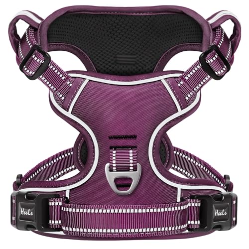 HEELE Dog Harness for Small Dogs No Pull Dog Vest Harness for Small Dog with Soft Padded Handle Reflective for Outdoor Training, Purple(Matching Trim), S by HEELE - Used condition - US$13.90