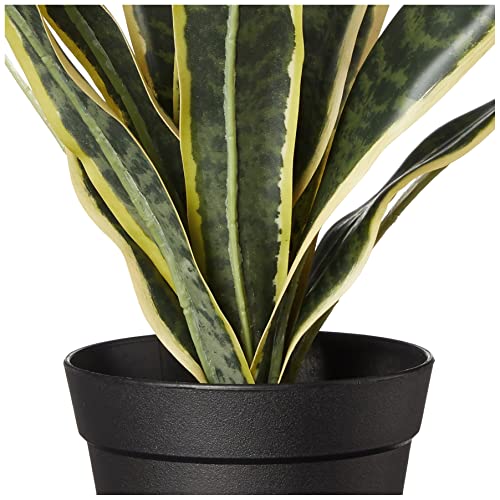 Amazon Basics Artificial Fake Sansevieria Bonsai Snake Plant With Plastic Planter Pot, 15.7-Inch, Green #TOP2