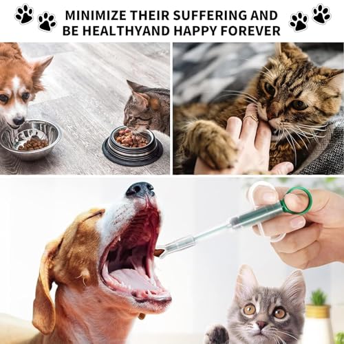 ShanBye Tabletteneingeber Katze,3 PCS Tablettenteiler Haustier Wiederverwendbare Pet Pusher Spritze Tablettengeber Tablette Feeder Pet Pusher Pille Assist Tablettengeber für Katzen Hunde Kleintier
