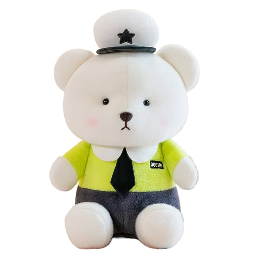 警察官の制服を着たぬいぐるみクマ くま ぬいぐるみ｜警察官姿のくまのぬいぐるみ くま 茶色(中
