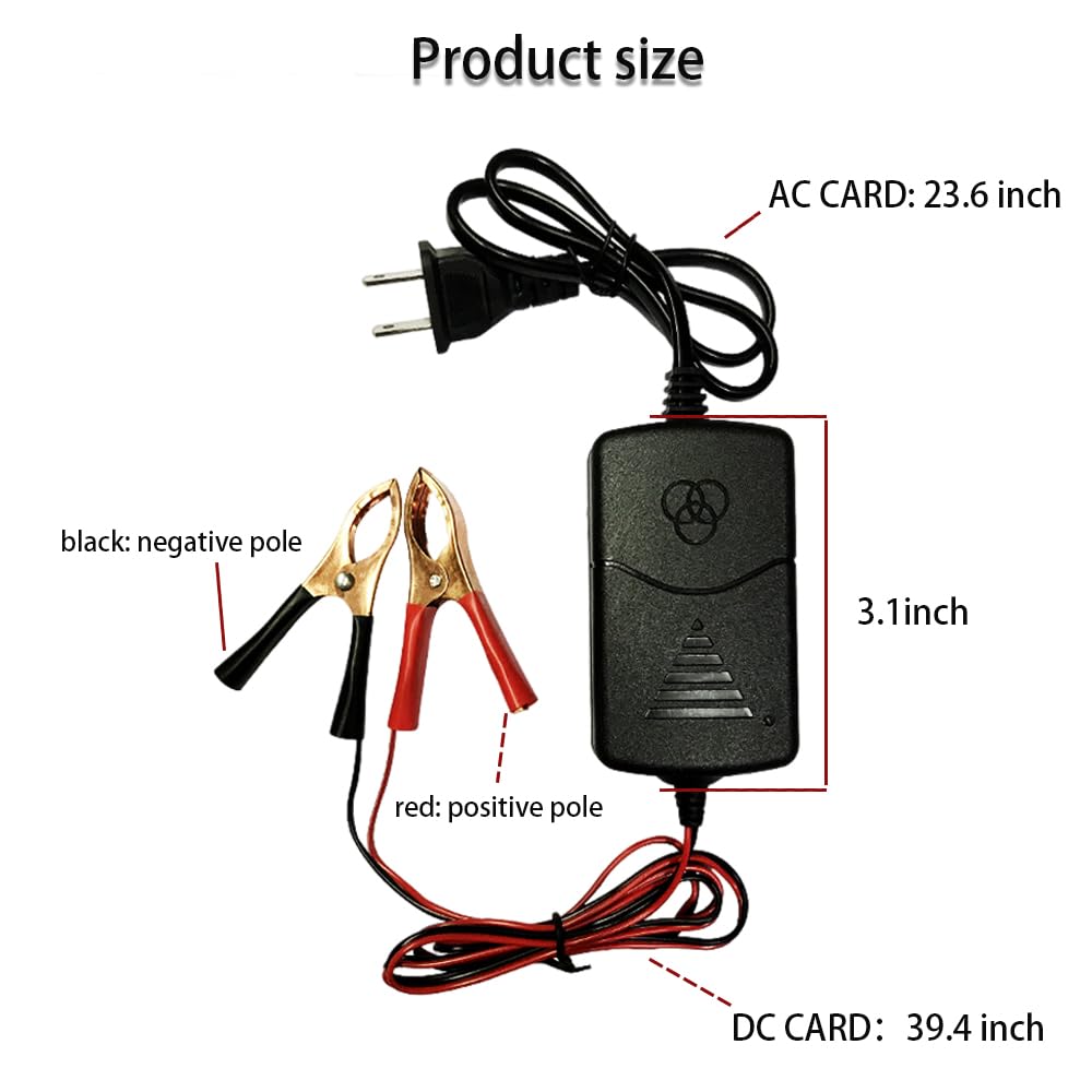 Lecctso Battery Charger, 12V Charger, Smart Battery Charger, Car Battery Trickle Charger, Battery Trickle Charger Maintainer, Automatic Intelligent Battery Charger Suitable for Most Cars, Suvs