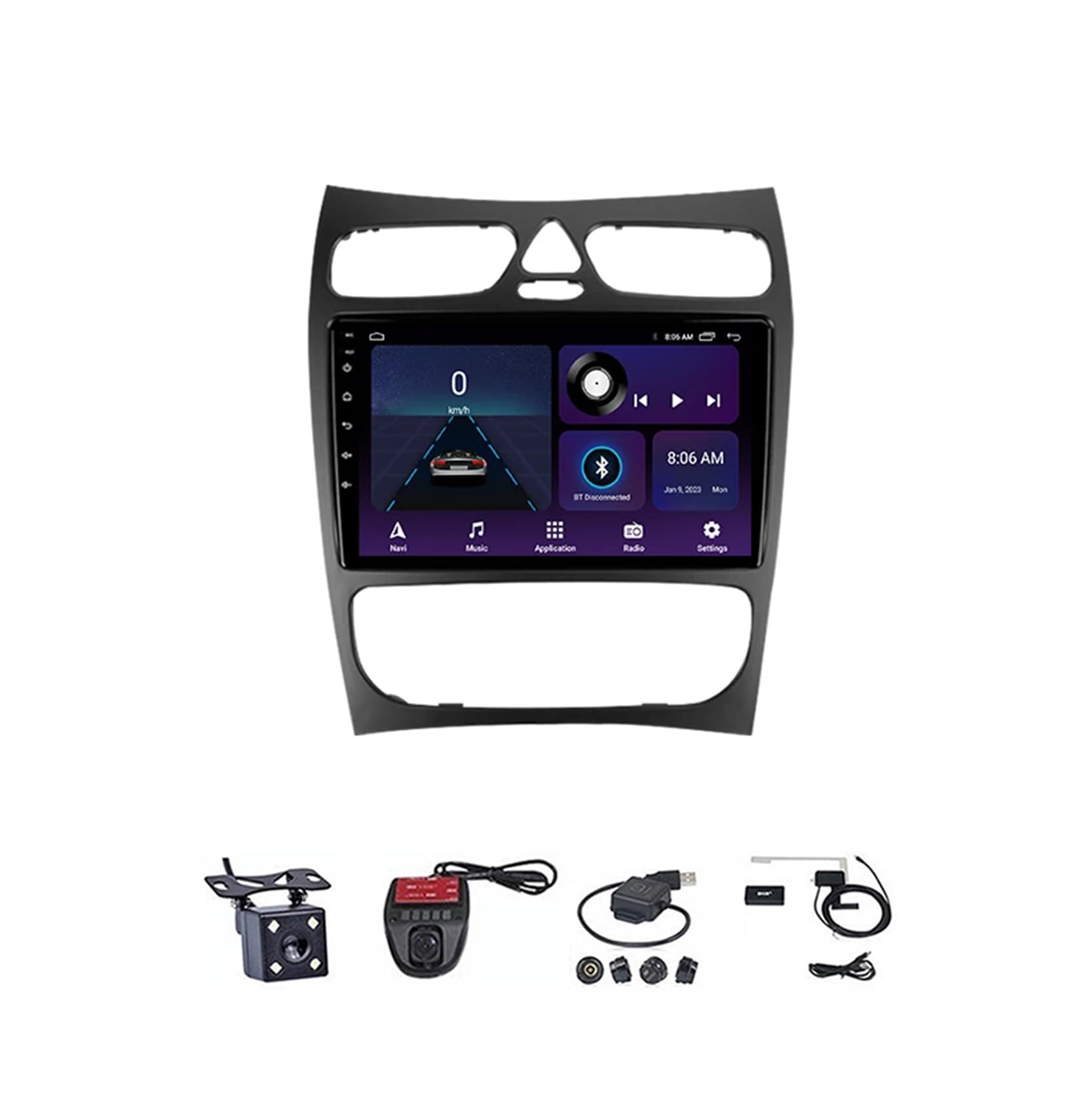 Autoradio Android 12 pour Mercedes Classe C 2002-2005 Écran 9" M150S