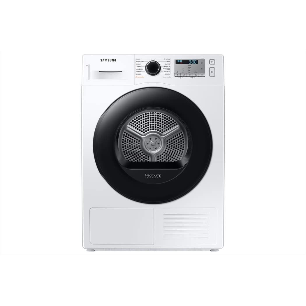 Samsung Secadora Crystal EcoDry DV90TA040AH/​ET, 8 kg, bomba de calor, sin WiFi, sensor óptico seco, filtro 2 en 1, carga frontal, 60 x 85 x 60 cm
